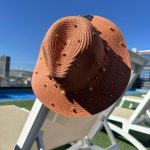 Sombrero Naranja con Perlas Mod. 10 1307