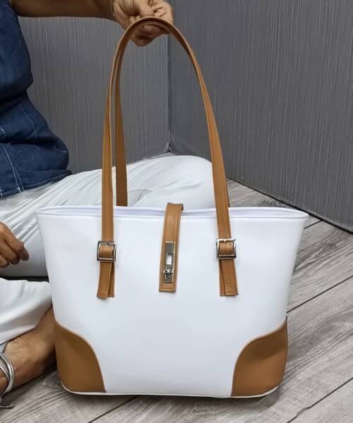 Bolsa Blanco Perforado con Camel Mod. 23 1034