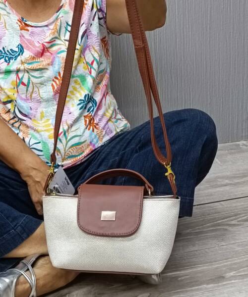 Bolso Arpilleria Beige y Armañac Tan Mod. 24 0919