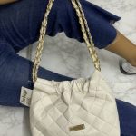 Bolsa Morral Latte a Cuadros Asa Cadena 23 9098