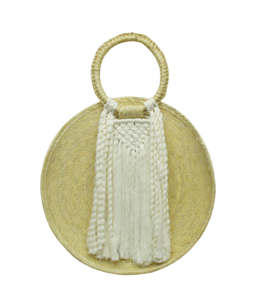 Bolso Redondo Macrame Triangulo 030 4054