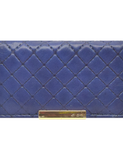 Cartera de Piel Cuadros Azul Marino mod 23 0701