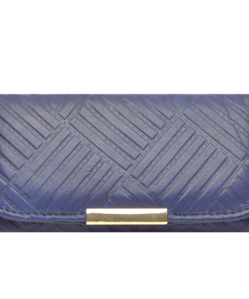 Cartera de Piel Cuadros Azul Marino mod 23 0703